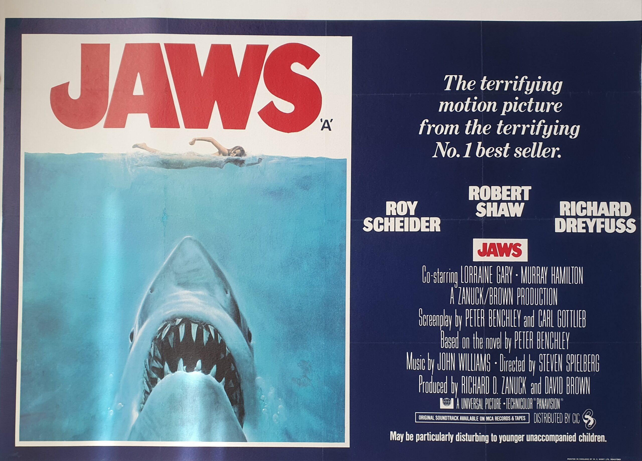 Jaws (1975) UK Quad Poster Cinema Poster Gallery