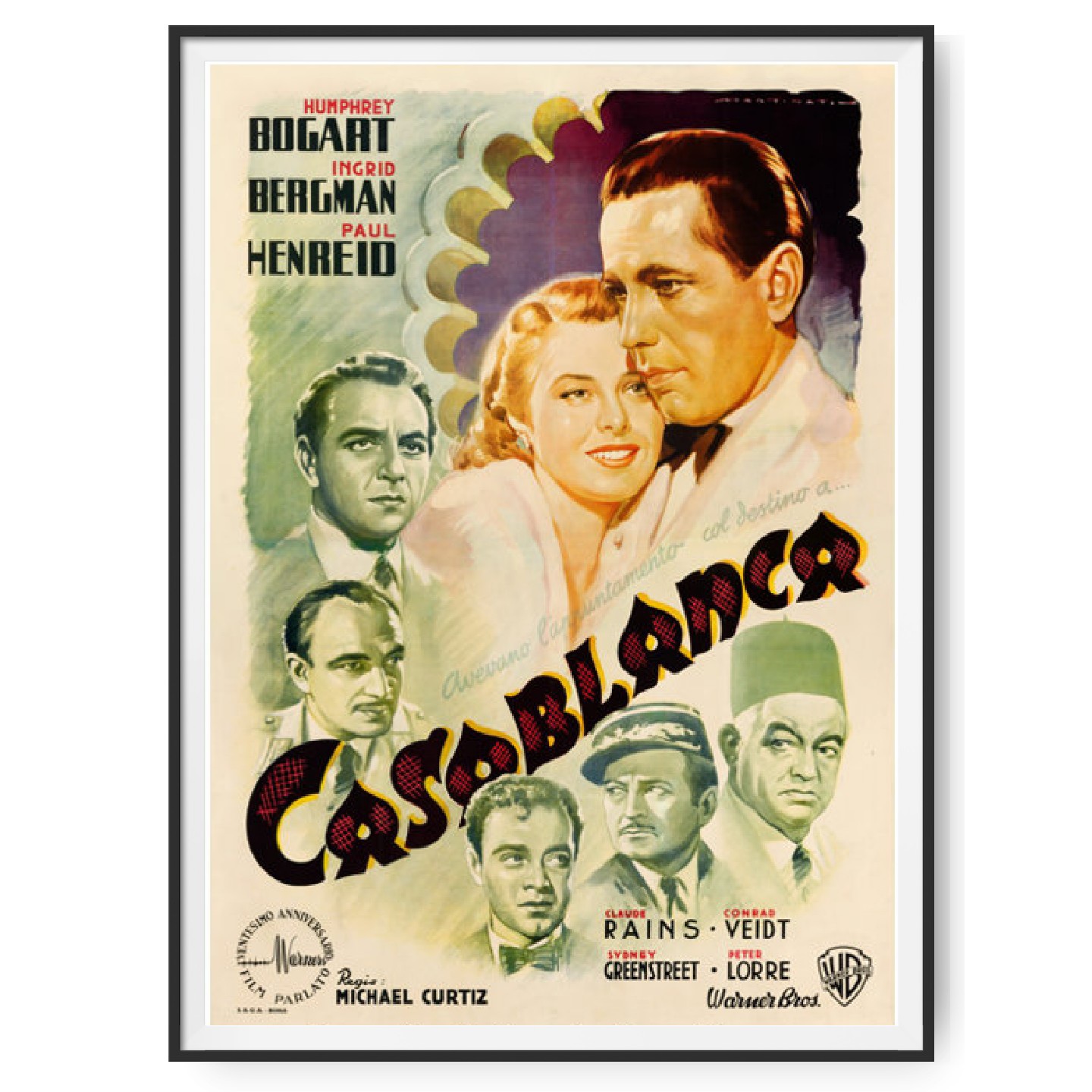 An Italian 4 Foglio poster for the movie Casablanca which sold at auction for over a half a million USD