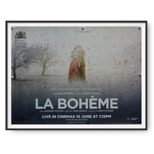 This is an original UK quad poster for a cinema release of the Puccini's Opera La Boheme.