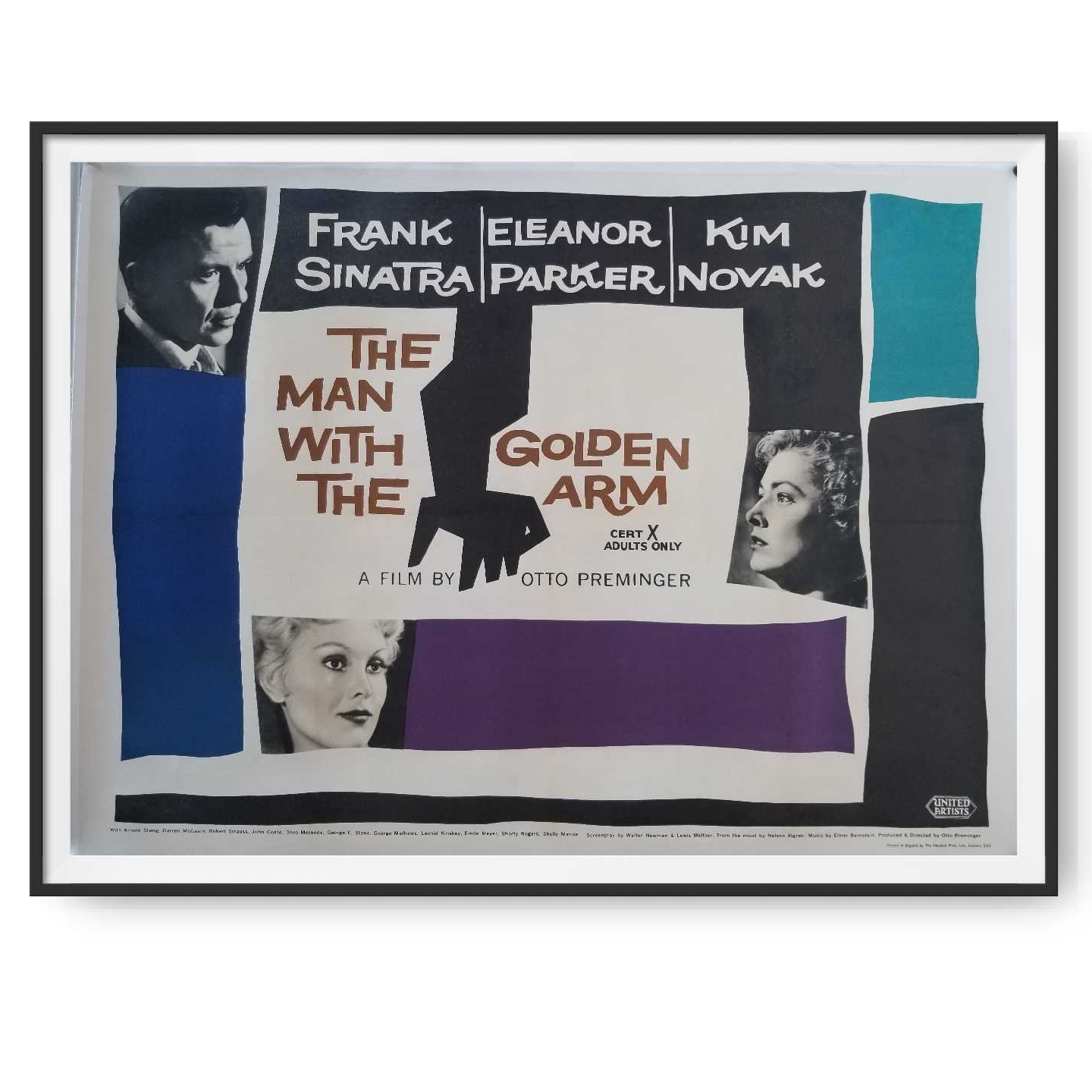 The Man with the Golden Arm (1955) Original UK Quad Poster Cinema