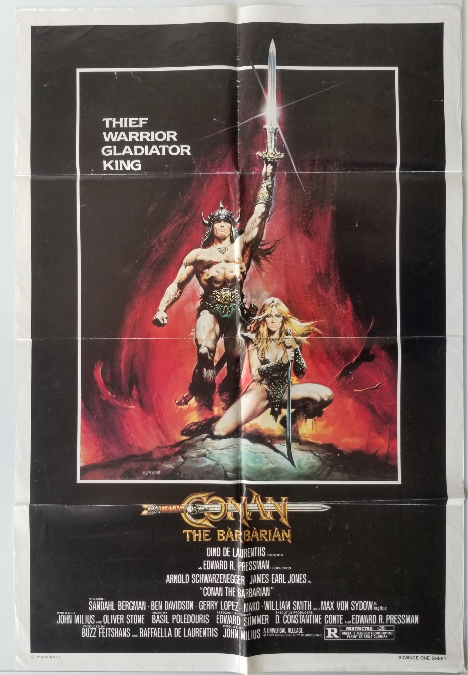 Conan the Barbarian (1982) Original Advance US One Sheet Poster - Image 3
