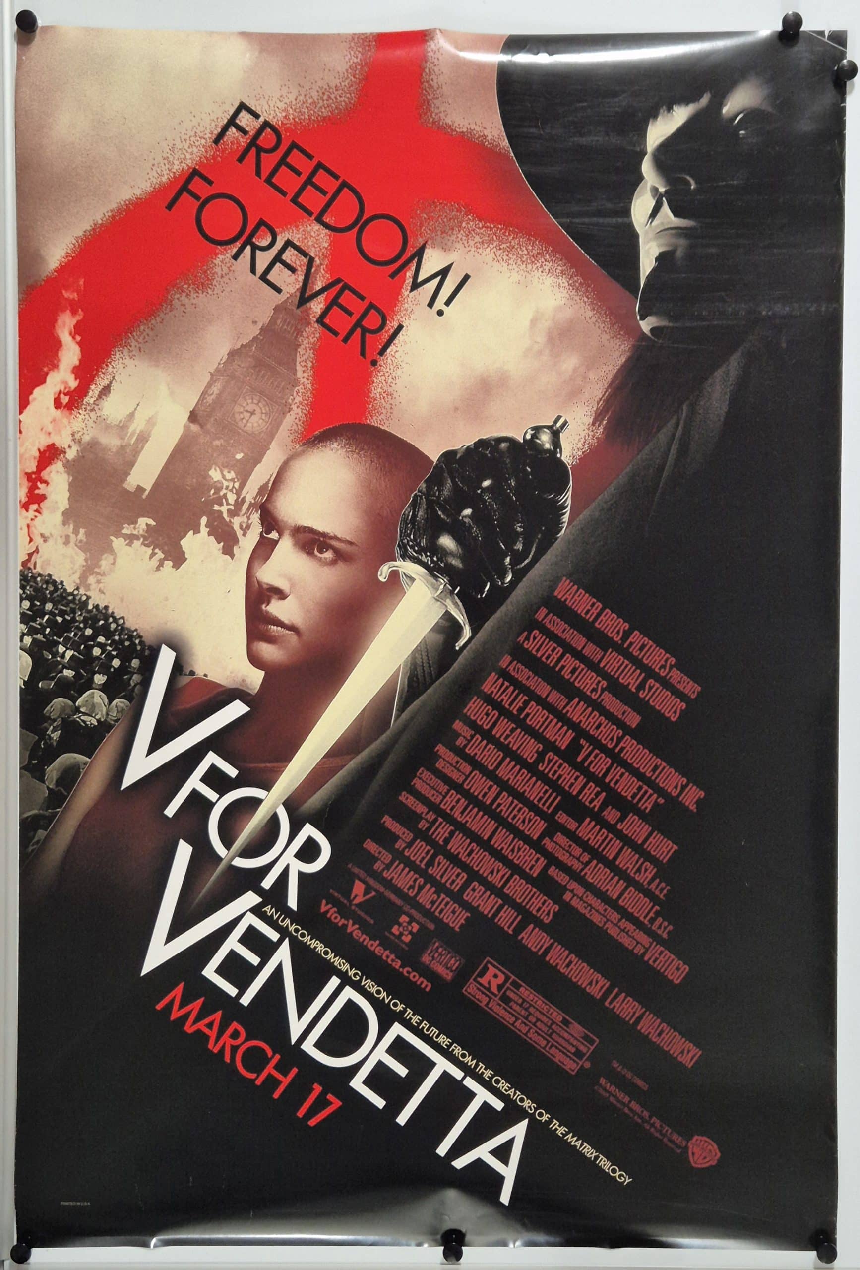 V For Vendetta 2005 US One Sheet Poster Cinema Poster Gallery